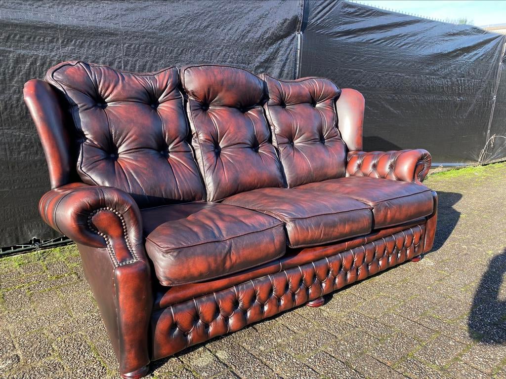 Springvale Chesterfield zetel roodbruin GRATIS GELEVERD, Antiek en Kunst, Ophalen of Verzenden