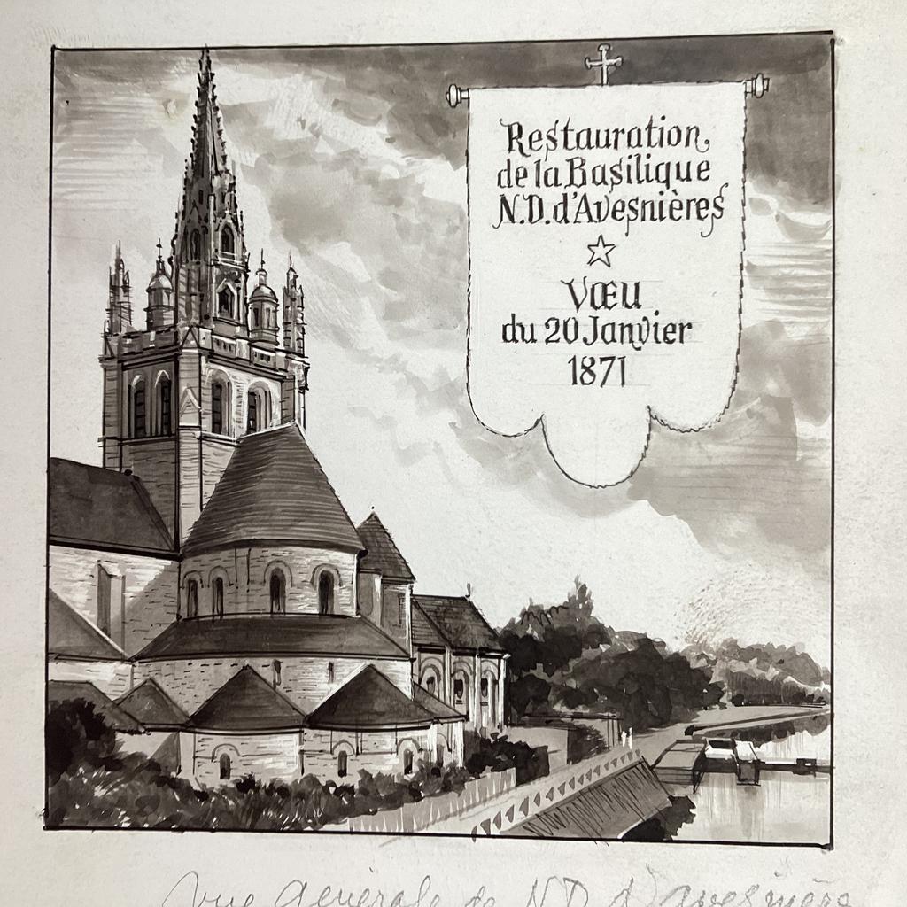 DESSIN ORIGINAL RAOUL AUGER (1904-1991), Enlèvement ou Envoi
