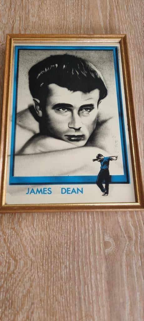 Vintage James Dean fotospiegel met frame uit de jaren 80, Ophalen, Zo goed als nieuw