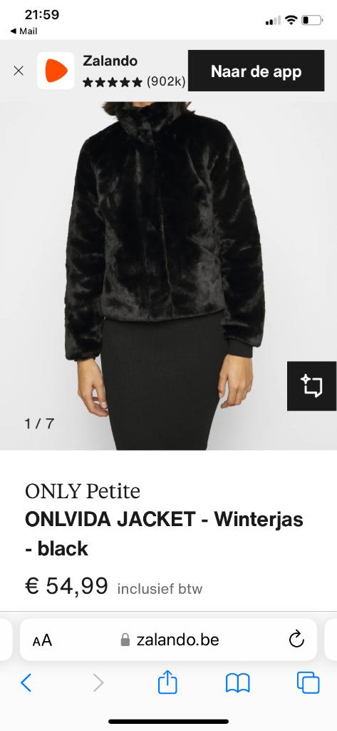 Jas mooi pels xs only zwart, Kleding | Dames, Only, Zwart, Nieuw, Ophalen of Verzenden