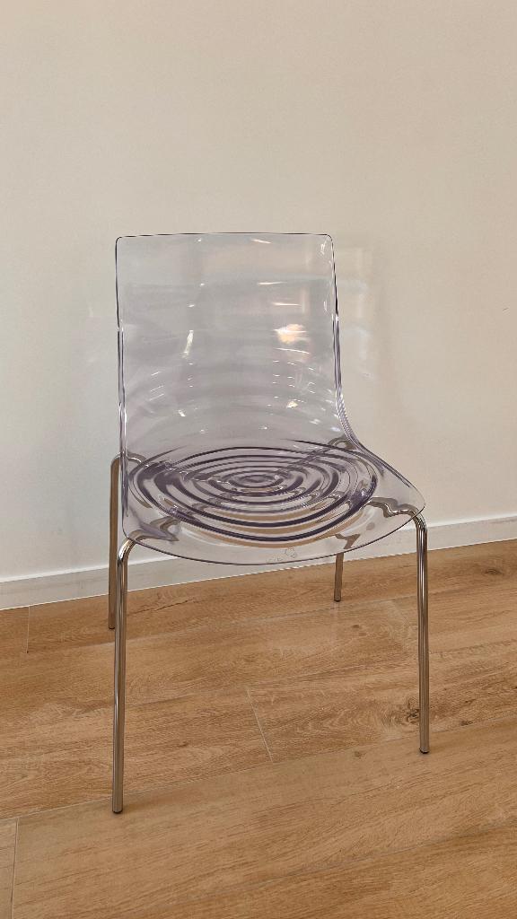 Set van 5 Calligaris stoelen - Watermodel, Huis en Inrichting, Stoelen, Ophalen, Overige materialen, Overige kleuren, Transparent