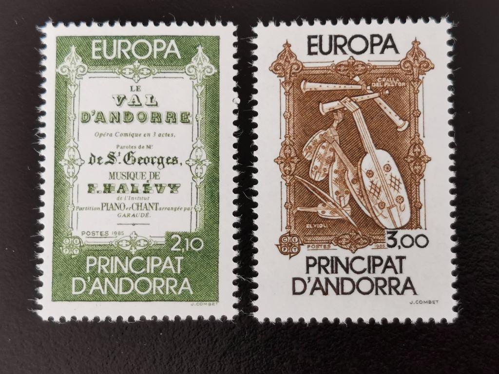 Frans Andorra 1985 - Europa CEPT - muziek, muziekinstrumente, Ophalen of Verzenden, Postfris