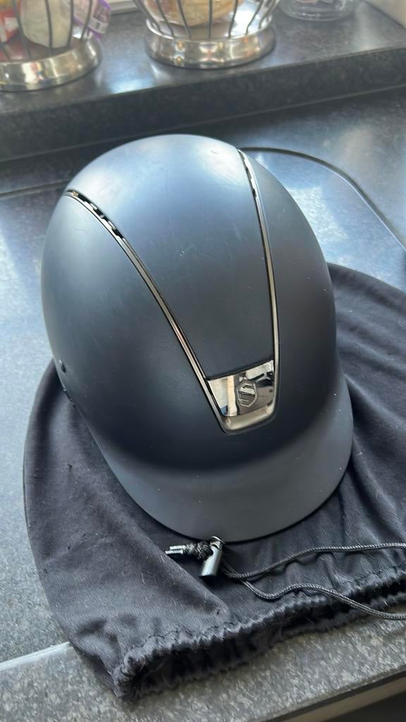 Samshield donkerblauwe ruiterhelm, Dieren en Toebehoren, Paardrijkleding, Ophalen, Kinderen, Cap, Springen