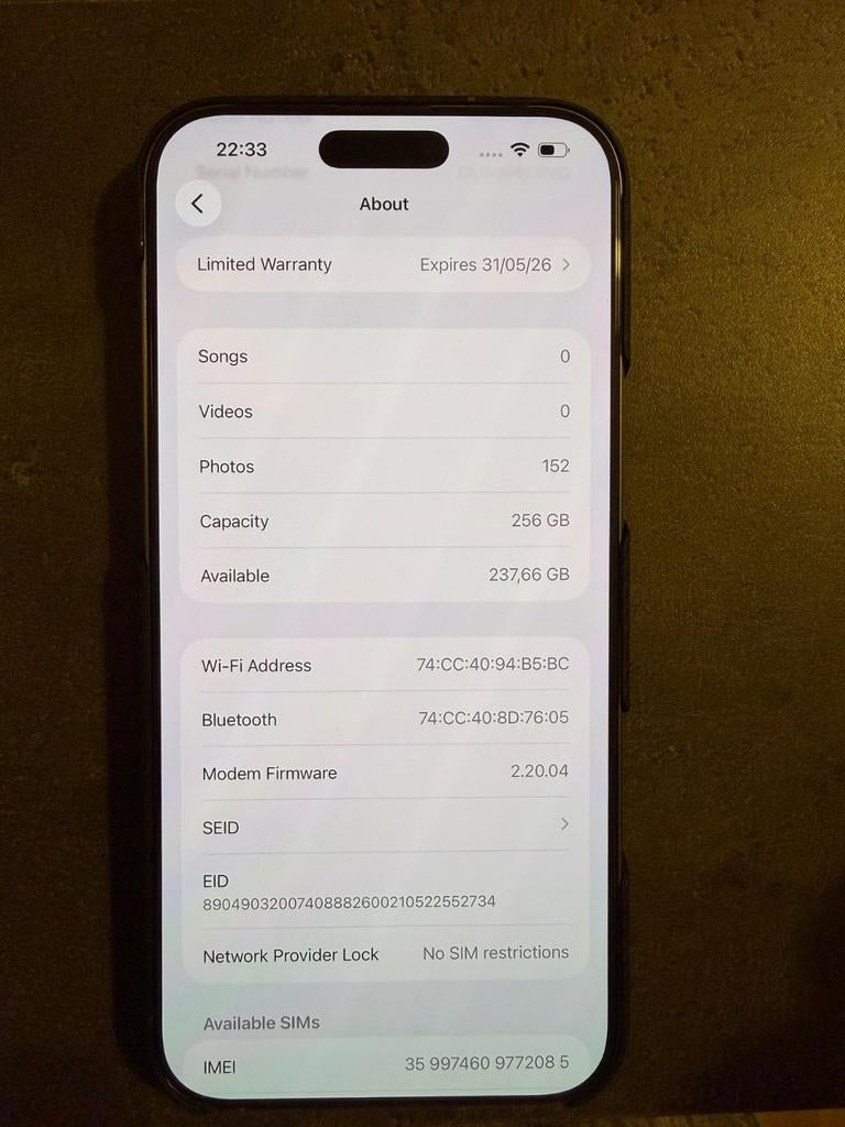 IPhone 16 Pro Max 256 GB  98% Battery - warranty until 05/26, Telecommunicatie, Mobiele telefoons | Apple iPhone, Ophalen, 256 GB