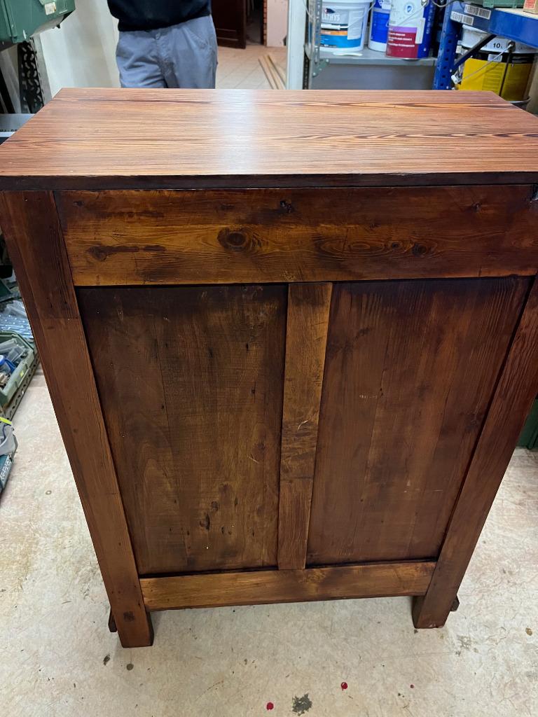 ARMOIRE ANCIENNE en Pitchpin ciré, 90 à 105 cm, Enlèvement ou Envoi, Utilisé, Espace pour les pieds