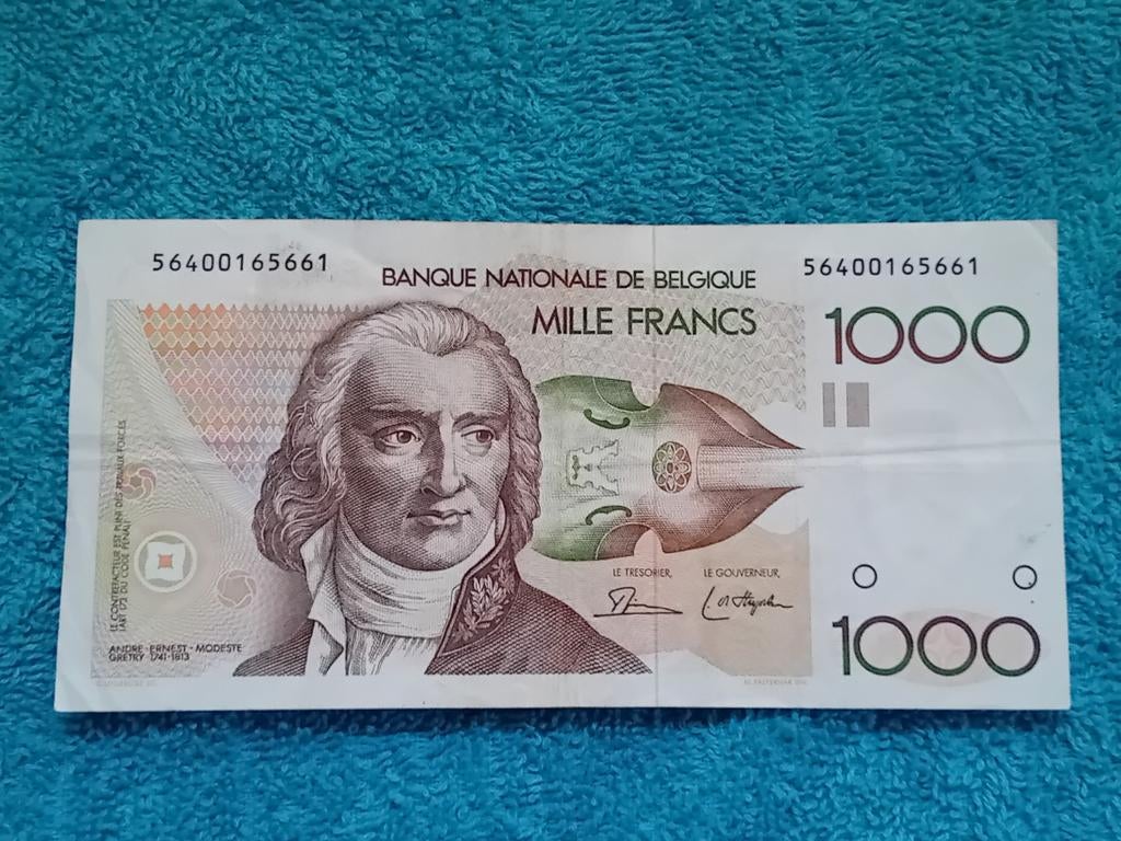 1000 Francs 1980-1996 TB, Ophalen of Verzenden, Los biljet