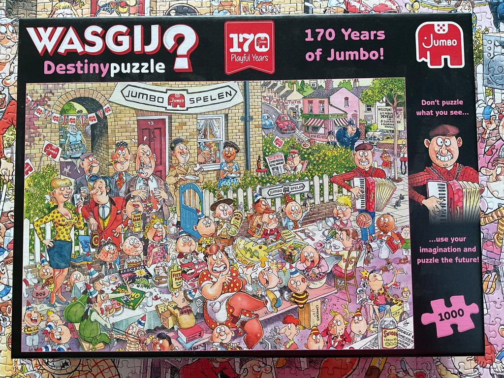 Puzzle 1000p Wasgij Destiny 170 Years of JUMBO!, Enlèvement ou Envoi, Comme neuf, Puzzle