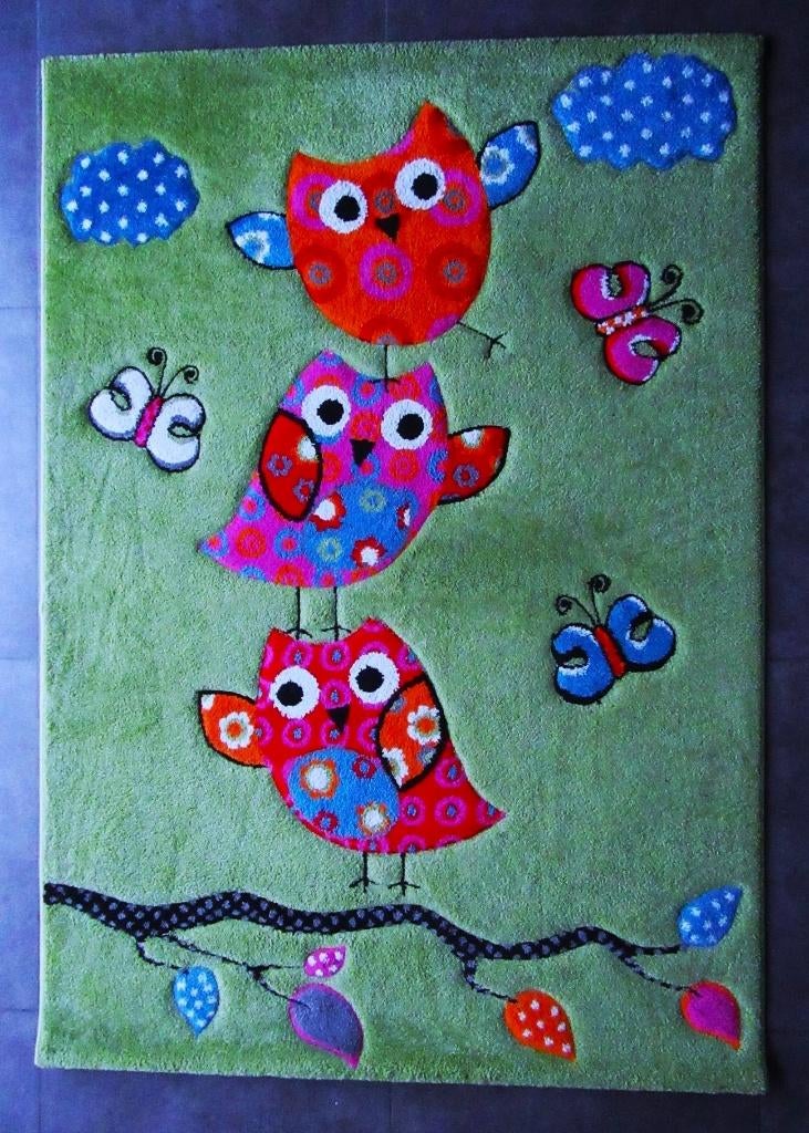 Paco Home Diamant Kids Kindertapijt Uiltjes 170 x 120 cm, Huis en Inrichting, Ophalen, Modern, Speels, 100 tot 150 cm, Zo goed als nieuw