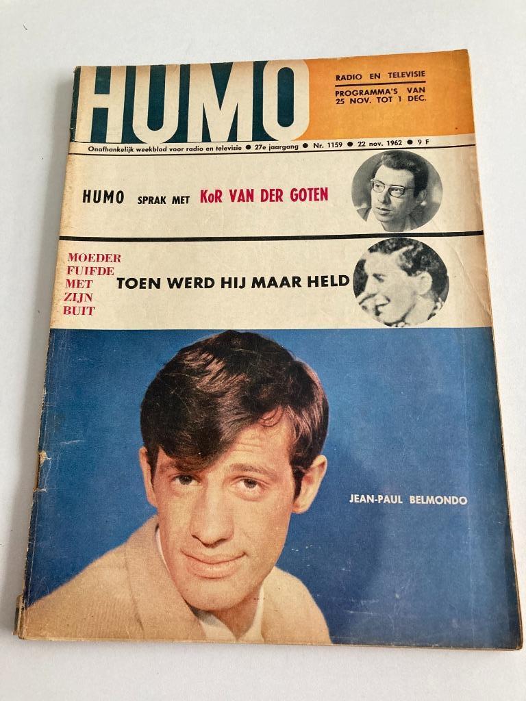 " HUMO " nr 1159 1962 : J.P. Belmondo, R. Van Steenbergen,, Verzamelen, Ophalen of Verzenden, 1960 tot 1980, Tijdschrift