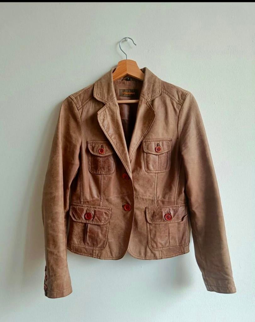 Leren vest dames, Kleding | Dames, Ophalen, Gedragen, Maat 36 (S), Bruin