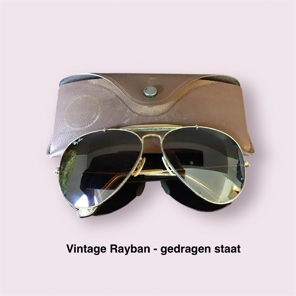 vintage pilotenbril Rayban, Enlèvement ou Envoi, Utilisé, Lunettes de soleil, Ray-Ban