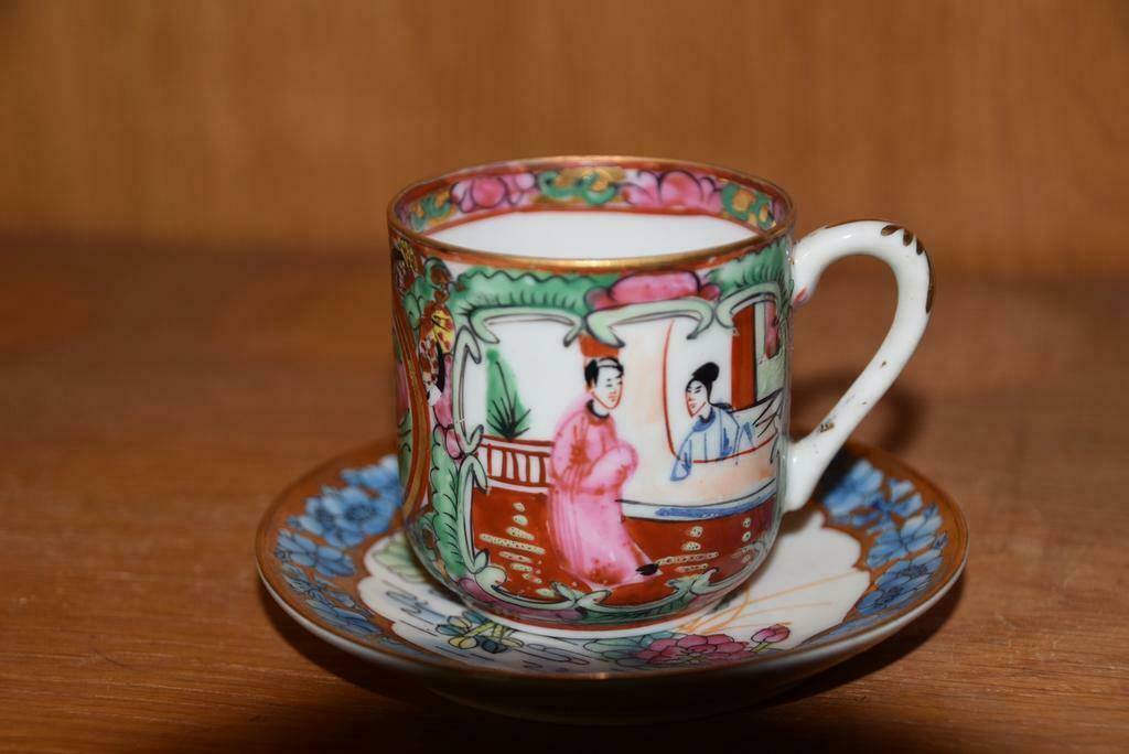 Vintage Chinees kopje met schotel, Verzamelen, Ophalen of Verzenden, Zo goed als nieuw