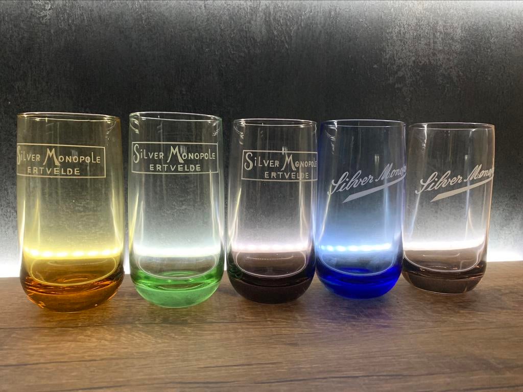 Oude glazen silver monopole van Ertvelde, Ophalen of Verzenden, Zo goed als nieuw