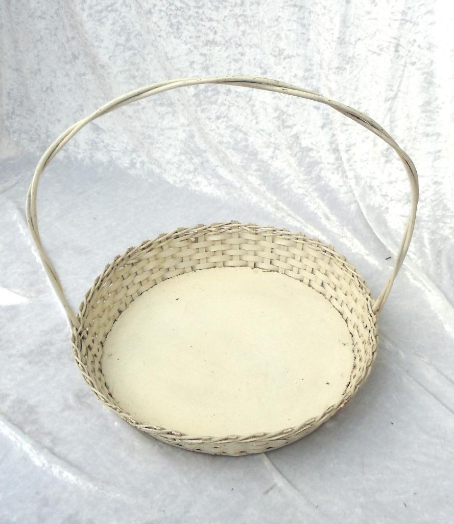 Presentatie mand rond 45 cmvoor doopsuiker - witte kleur, Kinderen en Baby's, Ophalen, Gebruikt, Kraamcadeau