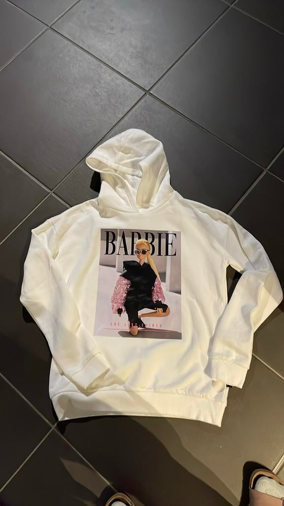 Witte hoody Barbie maat 176, Meisje, Trui of Vest, Barbie, Ophalen of Verzenden