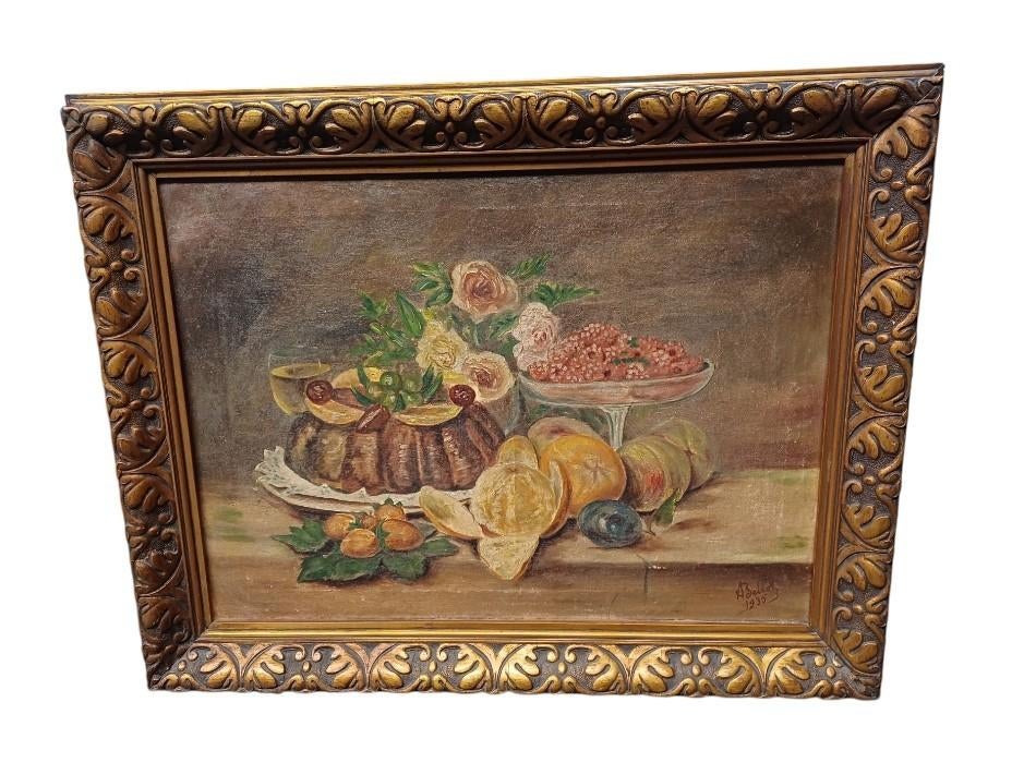 Peinture d'une nature morte - Bellox 1935, Antiquités & Art, Enlèvement