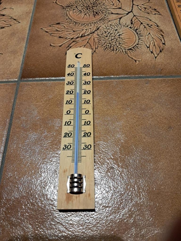 Thermomètre intérieur bois 18cm, Enlèvement ou Envoi, Comme neuf