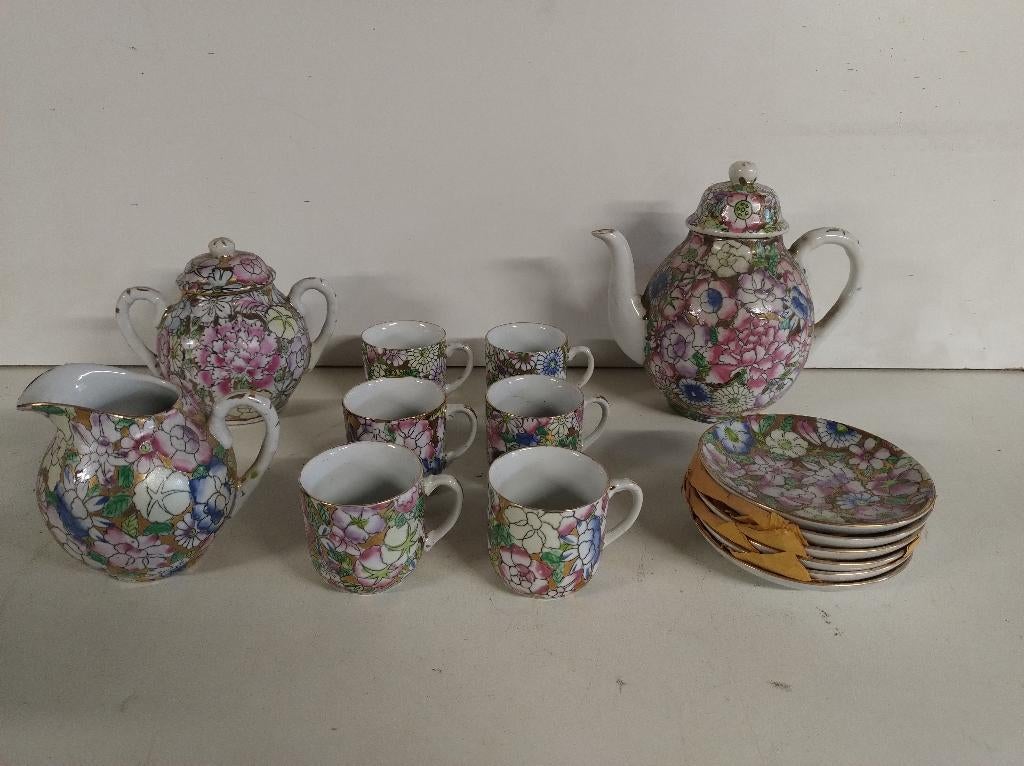 Prachtig Chinees theeservies in porselein, Antiek en Kunst, Ophalen of Verzenden