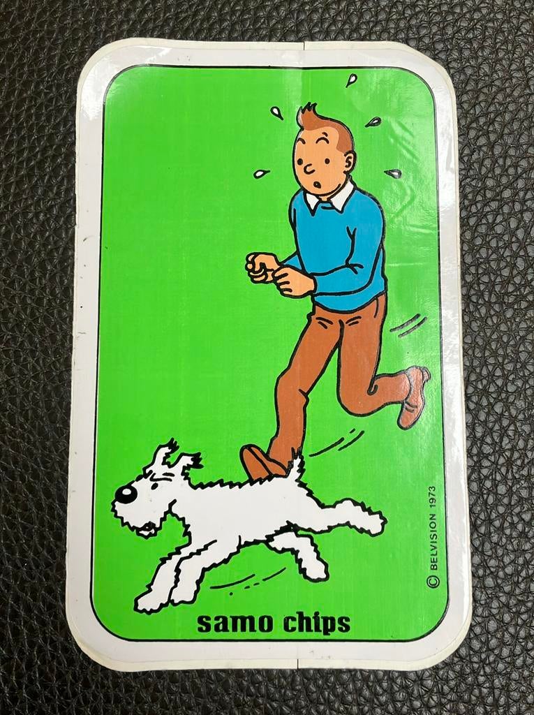 Kuifje : sticker samo chips 1973 : Kuifje, Verzamelen, Ophalen of Verzenden, Zo goed als nieuw