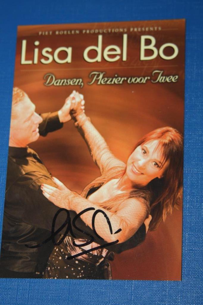 Lisa Del Bo originele handtekening op kaart, Ophalen of Verzenden, Zo goed als nieuw, Foto of Kaart, Gesigneerd