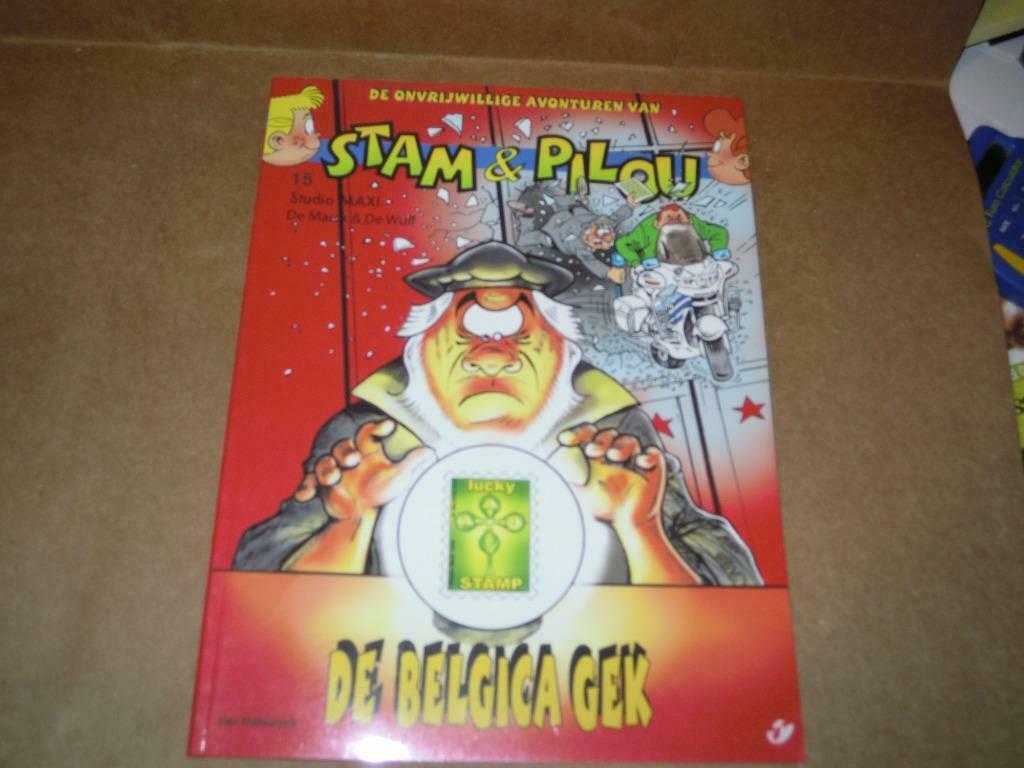1e druk Stam & Pilou nr 15 De Belgica gek ( gesigneerd ), Eén stripboek, Nieuw, Ophalen of Verzenden, De marck en de wulf