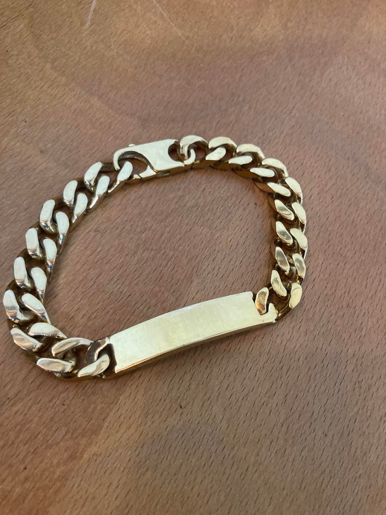 Bracelet  gourmette plaqué or, Enlèvement ou Envoi, Utilisé, Or, Autres matériaux