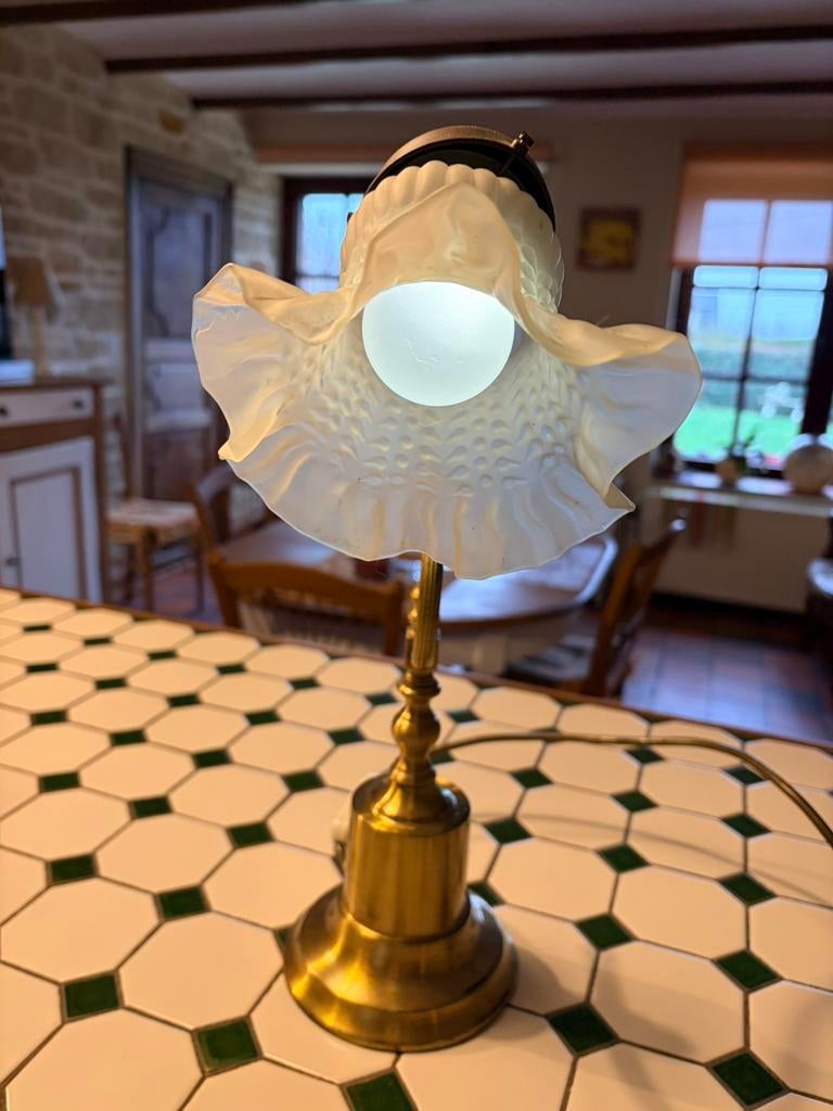 Antiquité Lampe sur pied en laiton, Enlèvement ou Envoi