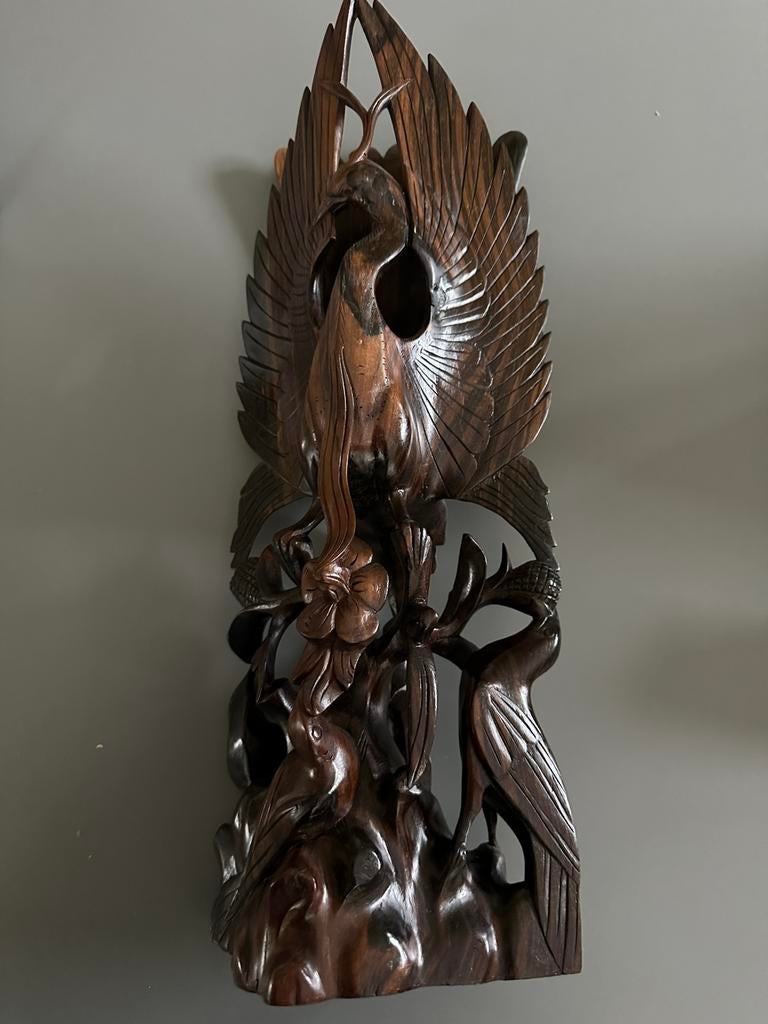 Houten sculptuur die een vogel voorstelt, Ophalen of Verzenden