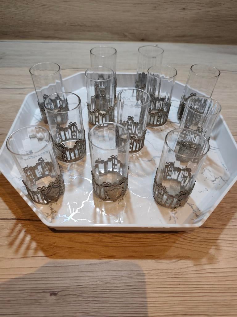 Ancien verres publicitaires vin Bravais France, Enlèvement ou Envoi