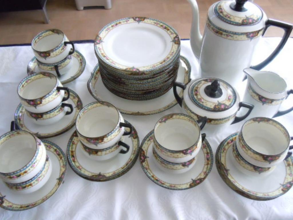 Service à café et desserts 40 pièces Union - Czecho-Slovakia, Antiquités & Art, Antiquités | Services (vaisselle) complet, Enlèvement ou Envoi