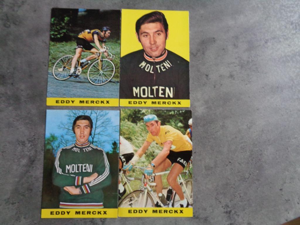 WIELRENNEN MERCKX EDDY 4X POSTKAARTEN JAREN 60 POK, Ophalen of Verzenden, Zo goed als nieuw