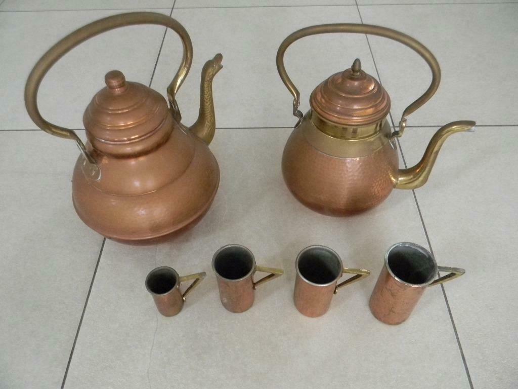 koperen kannetjes setje waaronder mécap, Enlèvement, Cuivre
