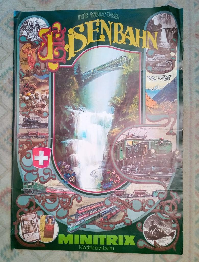 Minitrix Poster 1982 Gotthard 2 identieke stuks, Ophalen of Verzenden, Gebruikt, Rails, Overige merken