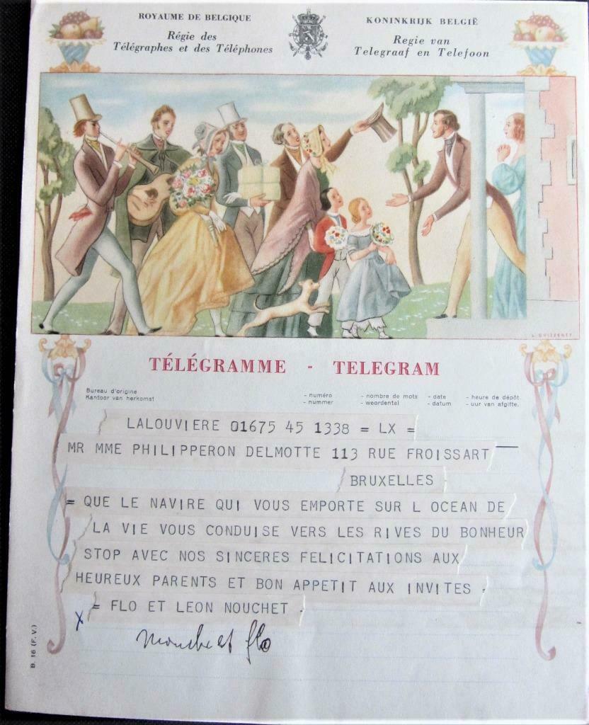 OUDE TELEGRAM UIT 1953, Enlèvement ou Envoi, Utilisé