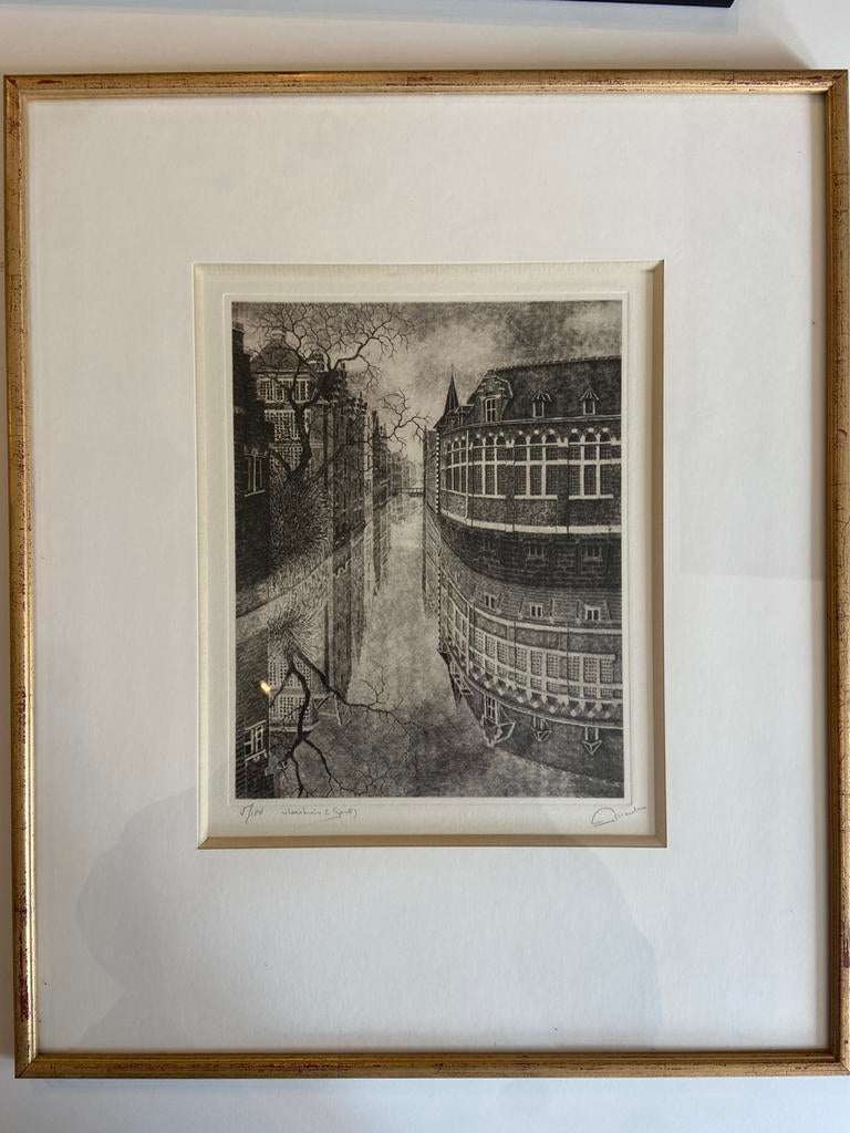 Ets Vleeshuis Gent, Antiek en Kunst, Kunst | Etsen en Gravures, Ophalen of Verzenden