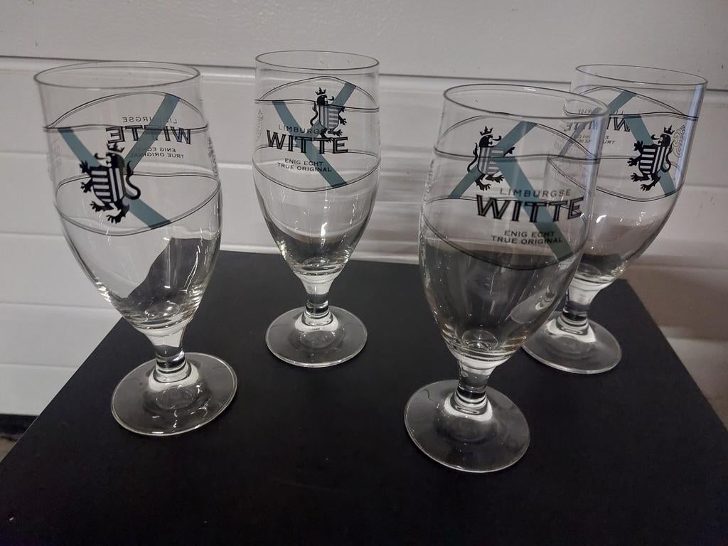 Lunettes blanches Limburg, Enlèvement ou Envoi, Comme neuf, Verre à bière