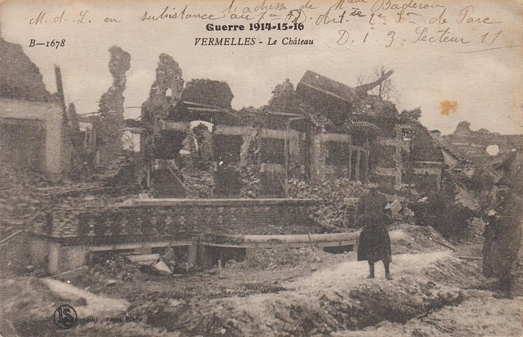 1916 - FRANCE - Vermelles : Le Chateau, Envoi, Avant 1920, Affranchie, France