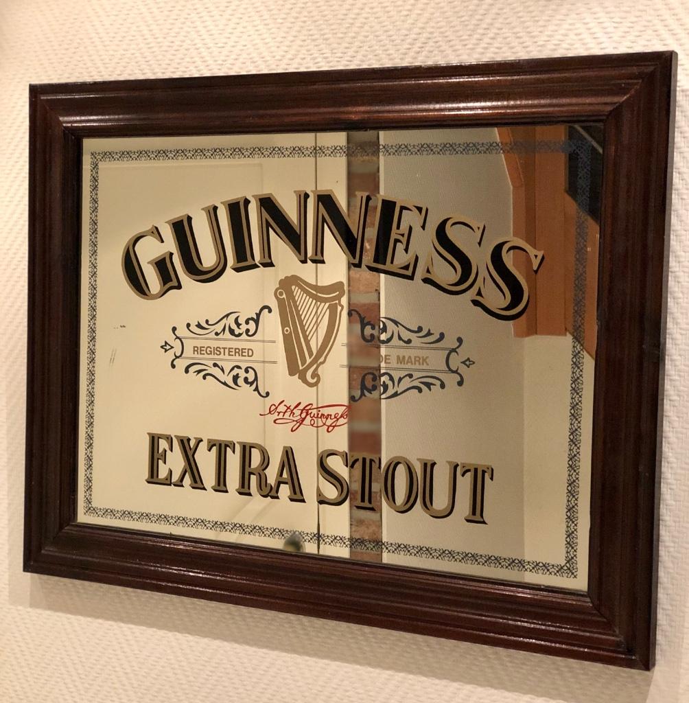 Prachtige Guinness Extra Stout kader met spiegel, Verzamelen, Biermerken, Ophalen of Verzenden