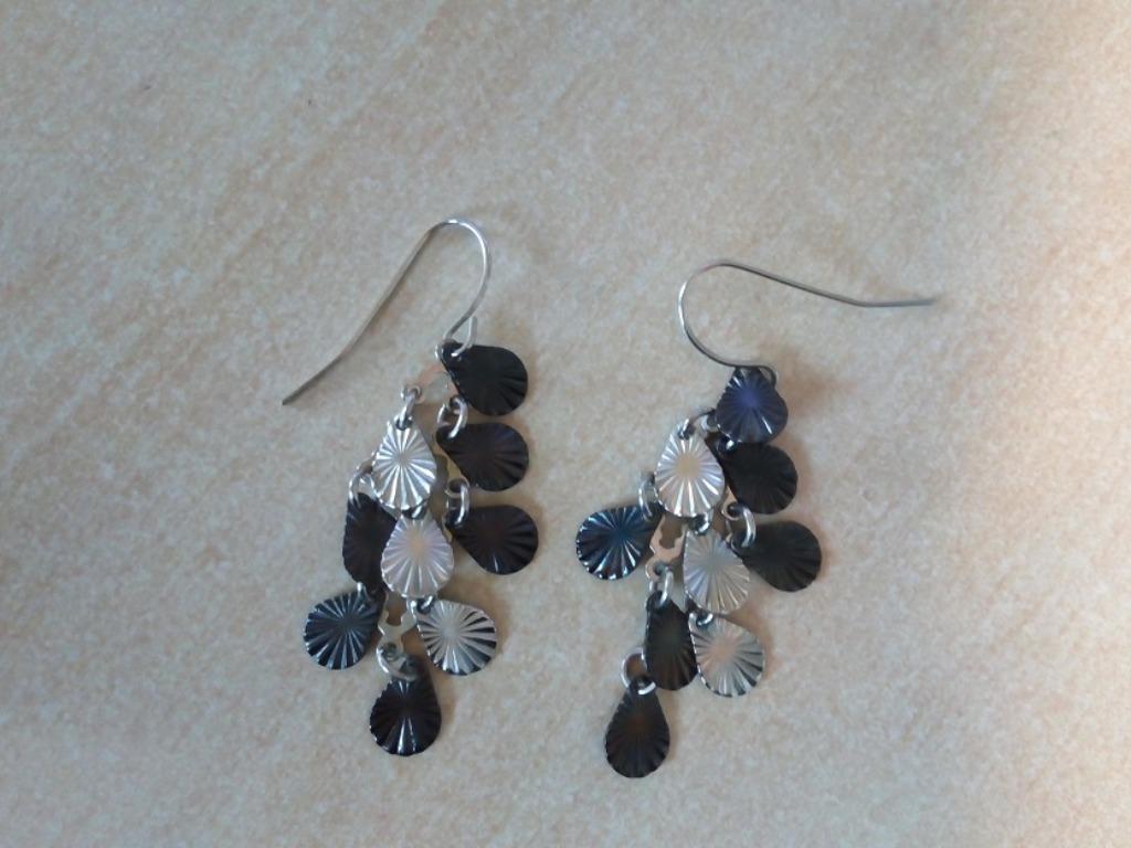 Oorbellen hangers, Bijoux, Sacs & Beauté, Boucles d'oreilles, Enlèvement ou Envoi, Comme neuf, Noir, Argent