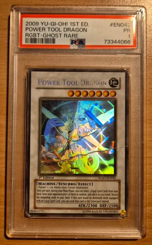 PSA/POP 1 - Power Tool Dragon 1st ed. (Ghost Rare), Ophalen, Gebruikt, Losse kaart, Foil