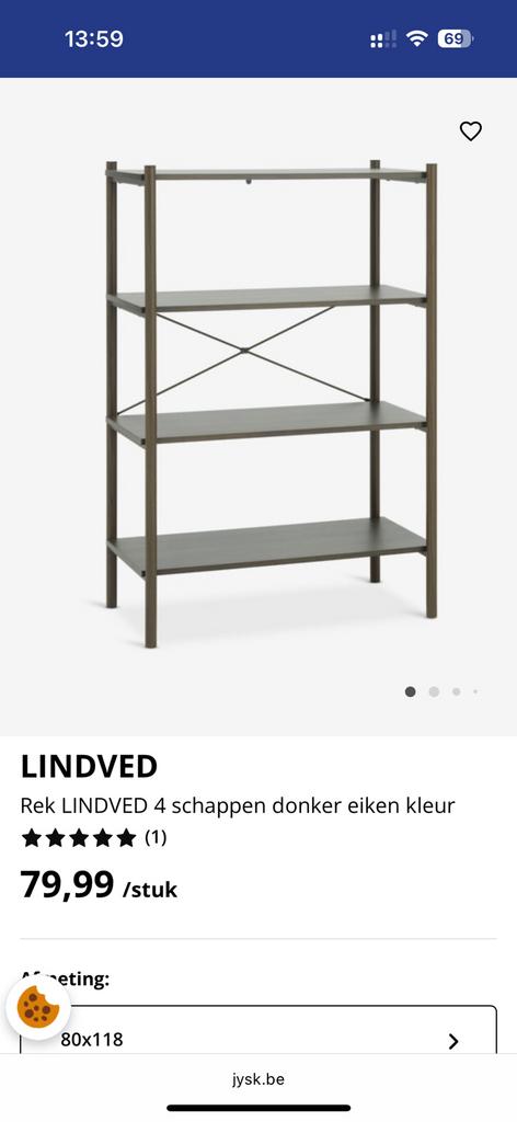 Nieuwe Jysk Lindved Rek - Alleen in elkaar elkaar gezet!, Ophalen, Zo goed als nieuw