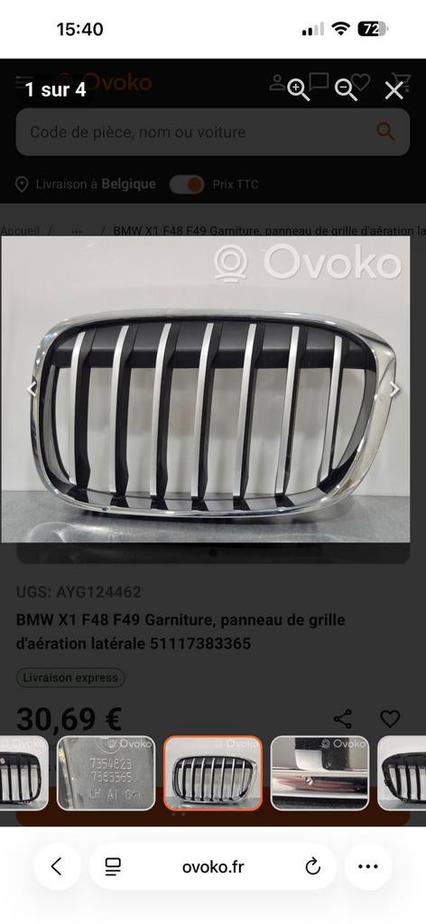 Grilles de calandre G et D BMW X1 F48, Particulier, Achat, X1