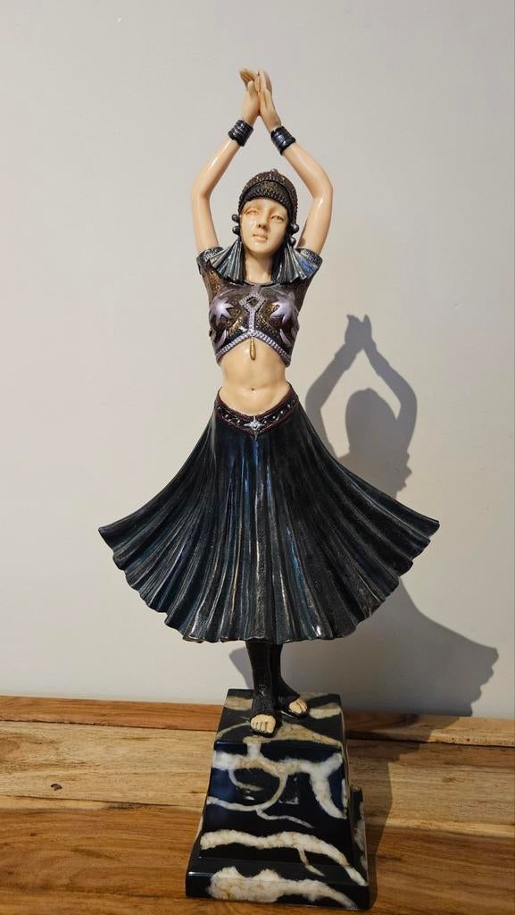 Statue Art Déco vintage - Danseuse, Antiquités & Art, Art | Sculptures & Bois, Enlèvement
