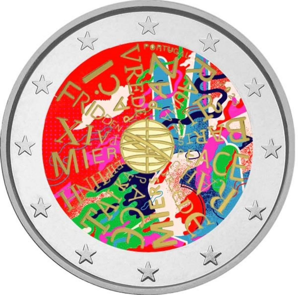 2 euro Portugal 2023 Vrede volkeren gekleurd, Postzegels en Munten, Munten | Europa | Euromunten, Ophalen of Verzenden, Portugal