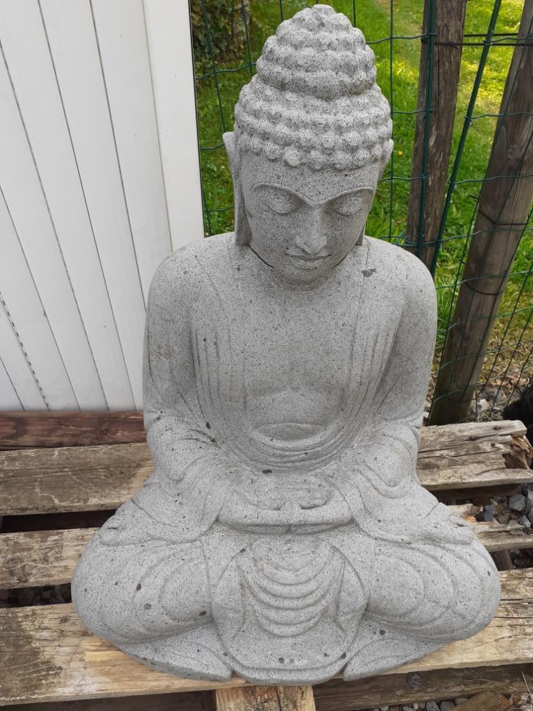 Grand bouddha à la méditation en pierre bleue, Jardin & Terrasse, Statues de jardin, Enlèvement, Pierre, Bouddha