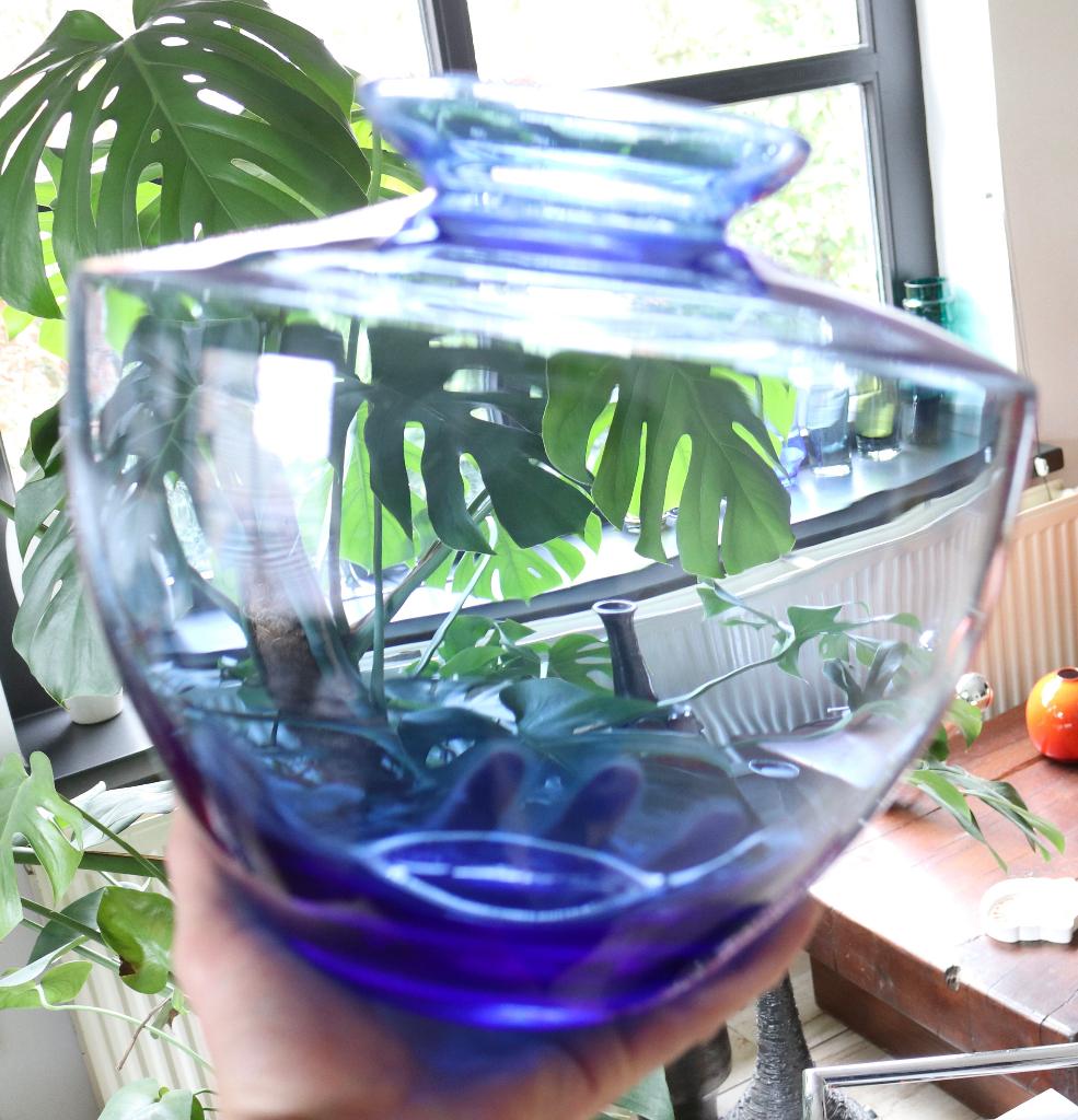 Vintage Design Vaas Murano Kobalt blauw 1970s, Enlèvement ou Envoi