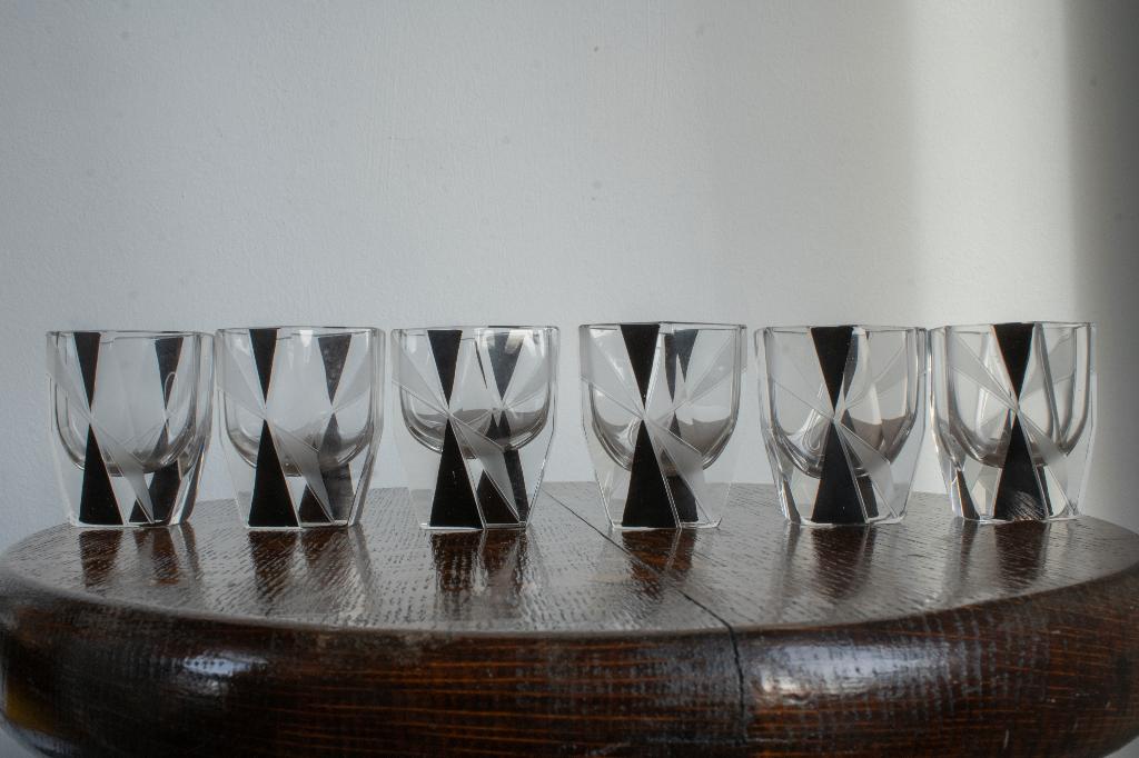 6 Boheme Karl Palda Whiskey Glasses, Art Deco Glaasjes, Antiek en Kunst, Ophalen of Verzenden