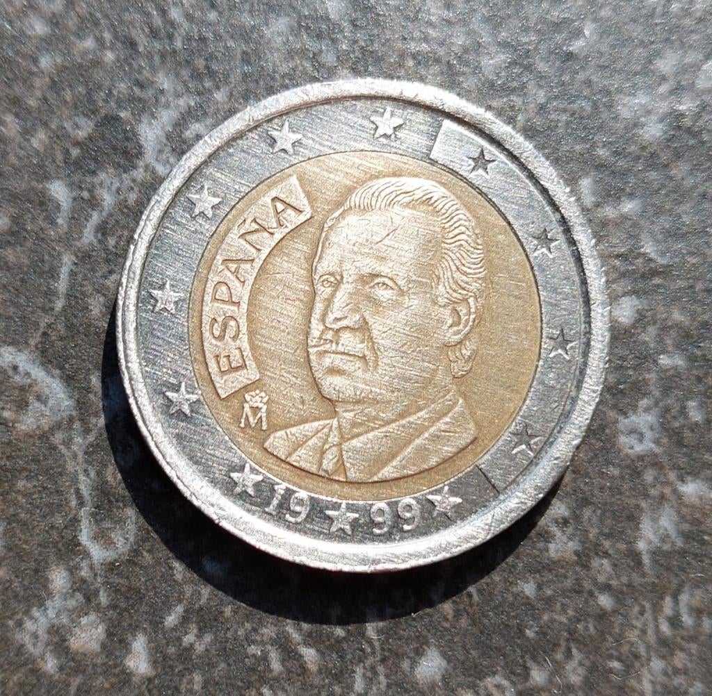 2 euro Spanje 1999 Juan Carlos 🇪🇸, Postzegels en Munten, Munten | Europa | Euromunten, Losse munt, 2 euro, Spanje, Ophalen of Verzenden