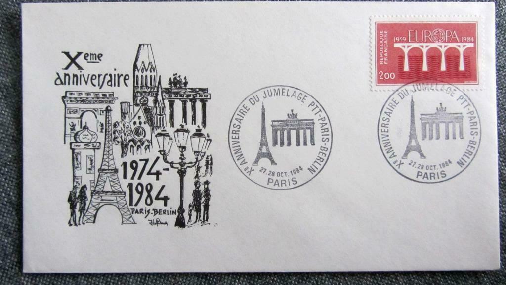 FIRST DAY COVER- THEMA EUROPA- FRANKIJK  1984, Enlèvement ou Envoi, Affranchi