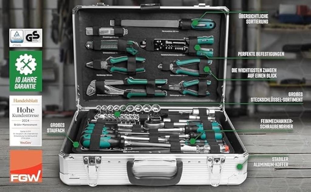 Set d'outils Brüder Mannesmann LIVRAISON RAPIDE ET GRATUITE, Envoi, Neuf
